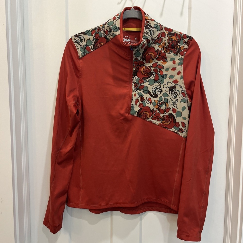 Janji Helio Tech Women Long Sleeve Flora 1/4 Zip Pullover Lightweight Sz M